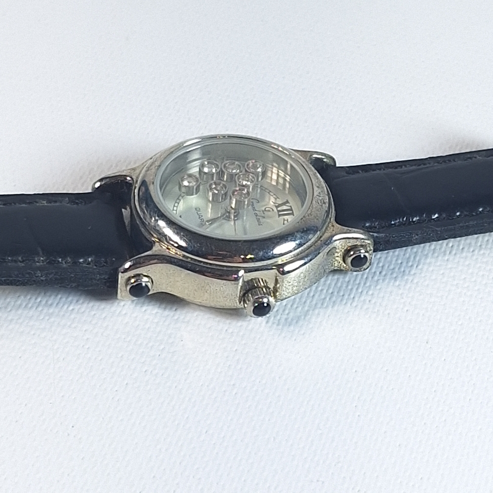 Grand Louis Silver Tone Floating Rhinestones Ladies Watch, New Battery - Picture 9 of 11